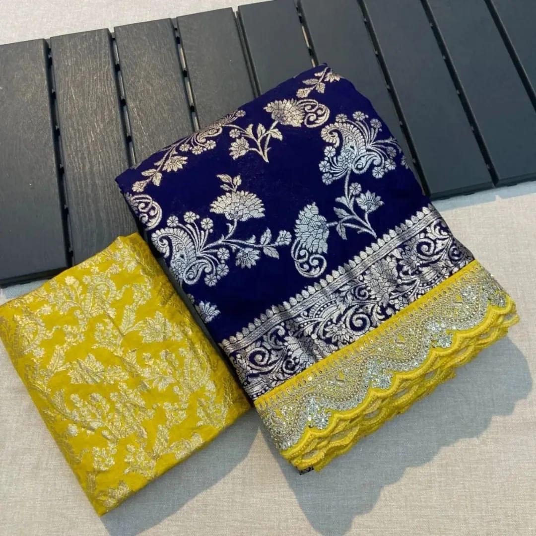 Pure Crepe Khadi silk Pattu Saree