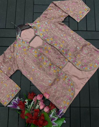 Heavy Satin Embroidery Work Saree