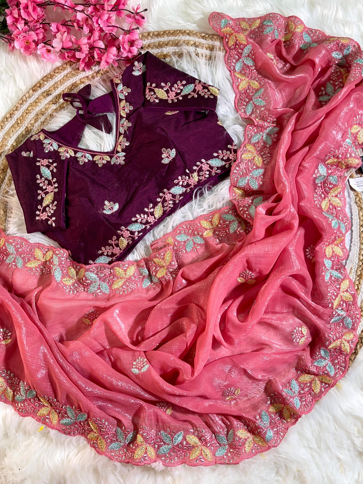 Beautiful Soft Crunchy Silk with Shining  Saree