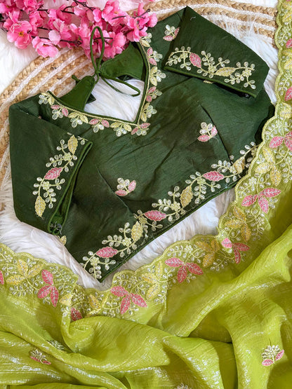 Beautiful Soft Crunchy Silk with Shining  Saree