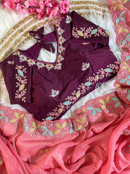 Beautiful Soft Crunchy Silk with Shining  Saree