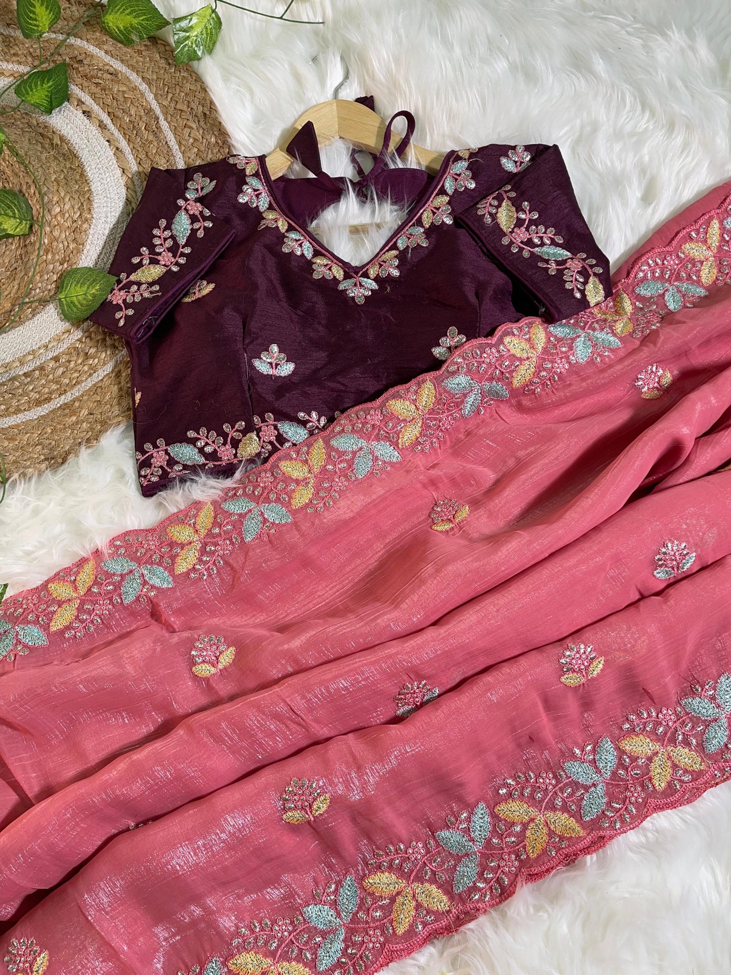 Beautiful Soft Crunchy Silk with Shining  Saree