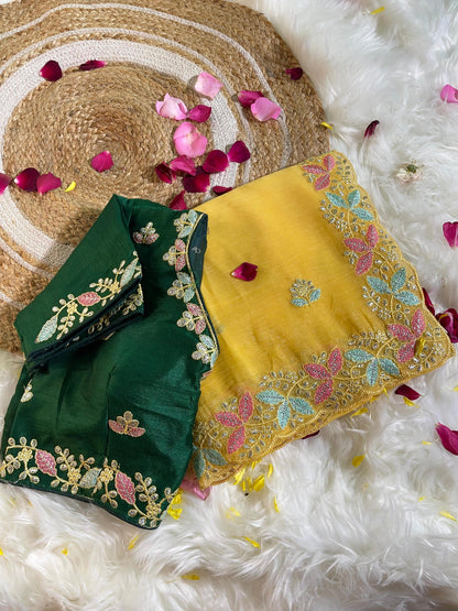 Beautiful Soft Crunchy Silk with Shining  Saree