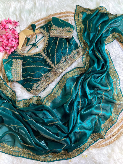 Soft Zimmy Choo SilK With Sequins Work Saree