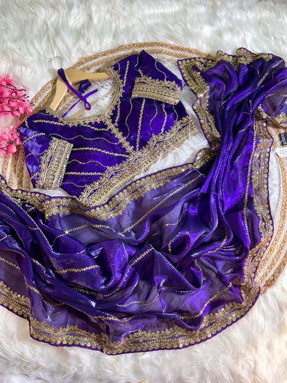 Soft Zimmy Choo SilK With Sequins Work Saree