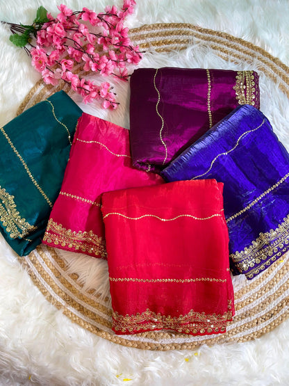 Soft Zimmy Choo SilK With Sequins Work Saree