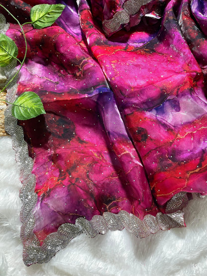 Jharkhand design Zimmy Choo Silk With Beautiful Prism Prints Saree