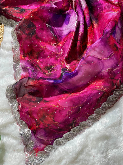 Jharkhand design Zimmy Choo Silk With Beautiful Prism Prints Saree