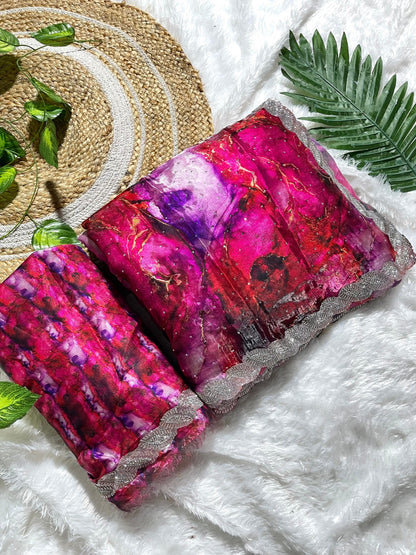 Jharkhand design Zimmy Choo Silk With Beautiful Prism Prints Saree