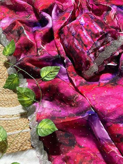 Jharkhand design Zimmy Choo Silk With Beautiful Prism Prints Saree