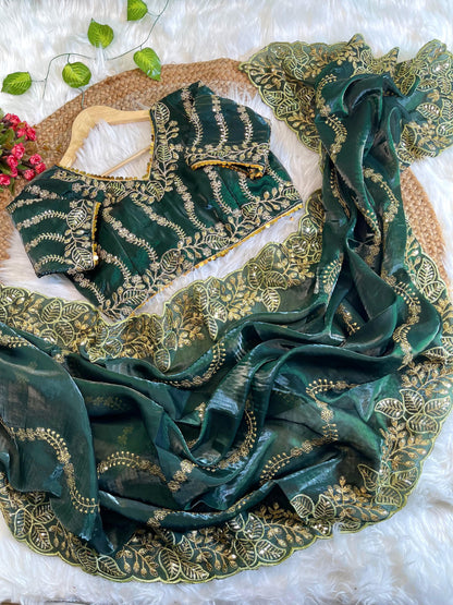 Pure Zimmy Choo Silk With  Embroidery Work Saree