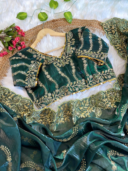 Pure Zimmy Choo Silk With  Embroidery Work Saree