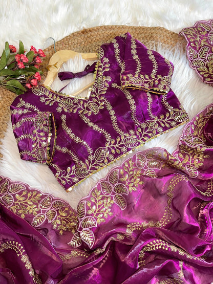 Pure Zimmy Choo Silk With  Embroidery Work Saree