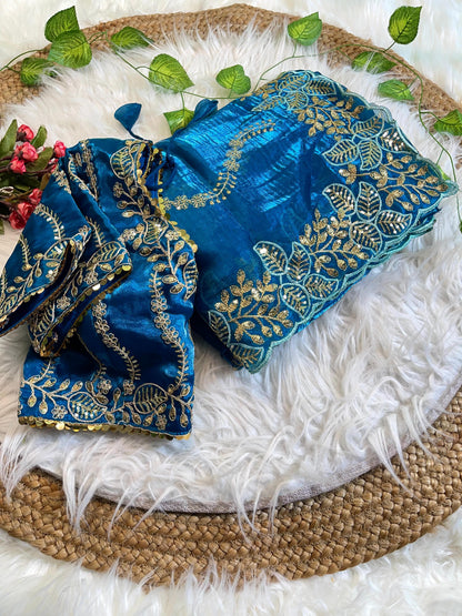 Pure Zimmy Choo Silk With  Embroidery Work Saree