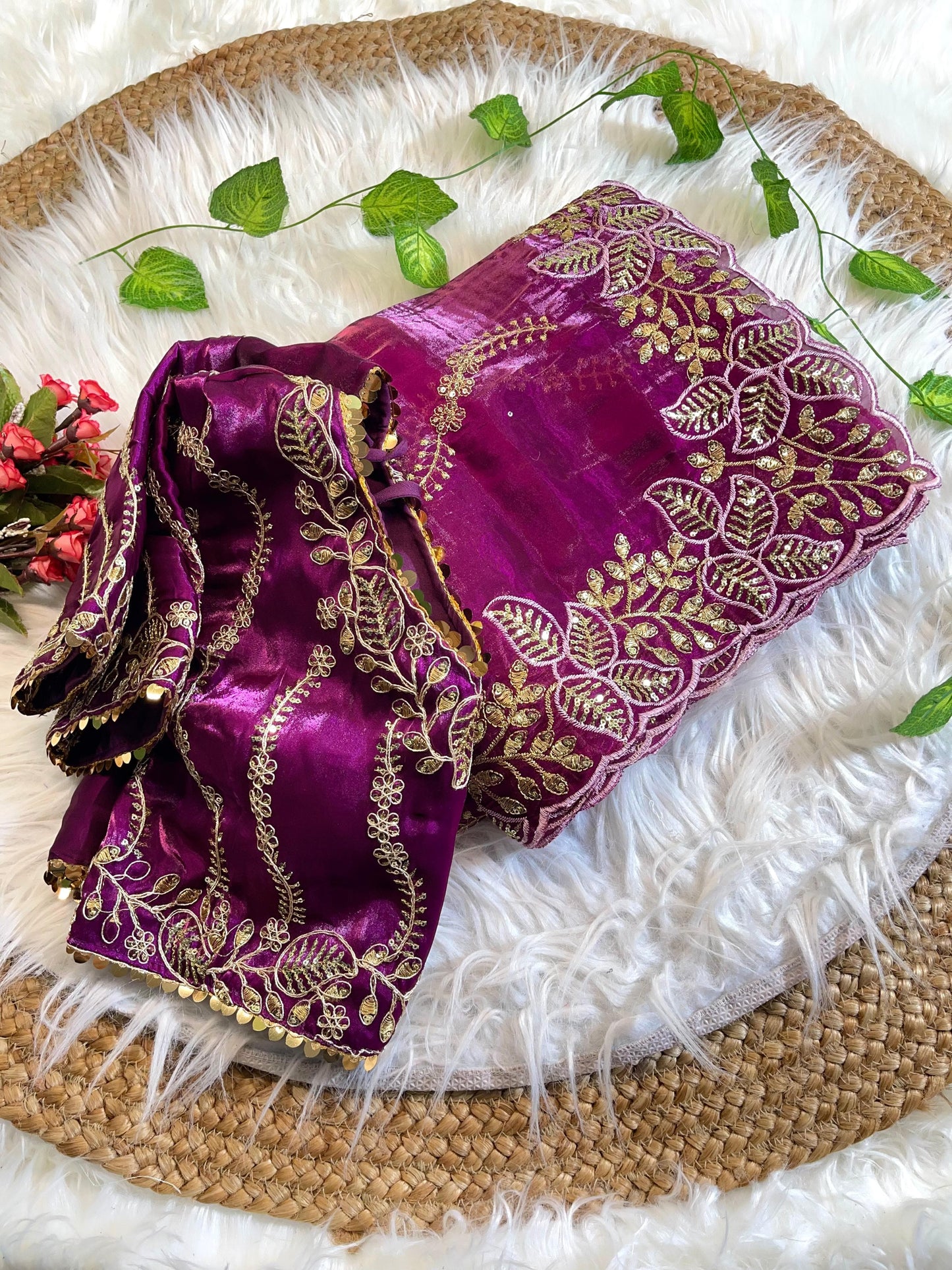 Pure Zimmy Choo Silk With  Embroidery Work Saree