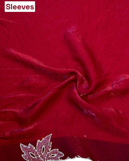 New Space Silk With Jarkan CutWork Saree