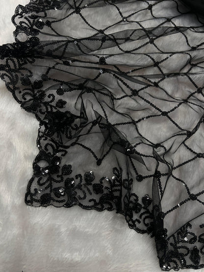 Soft Net With Sequins Embroidery Work Saree