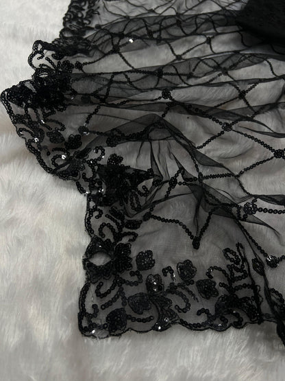 Soft Net With Sequins Embroidery Work Saree