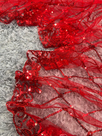 Soft Net With Sequins Embroidery Work Saree