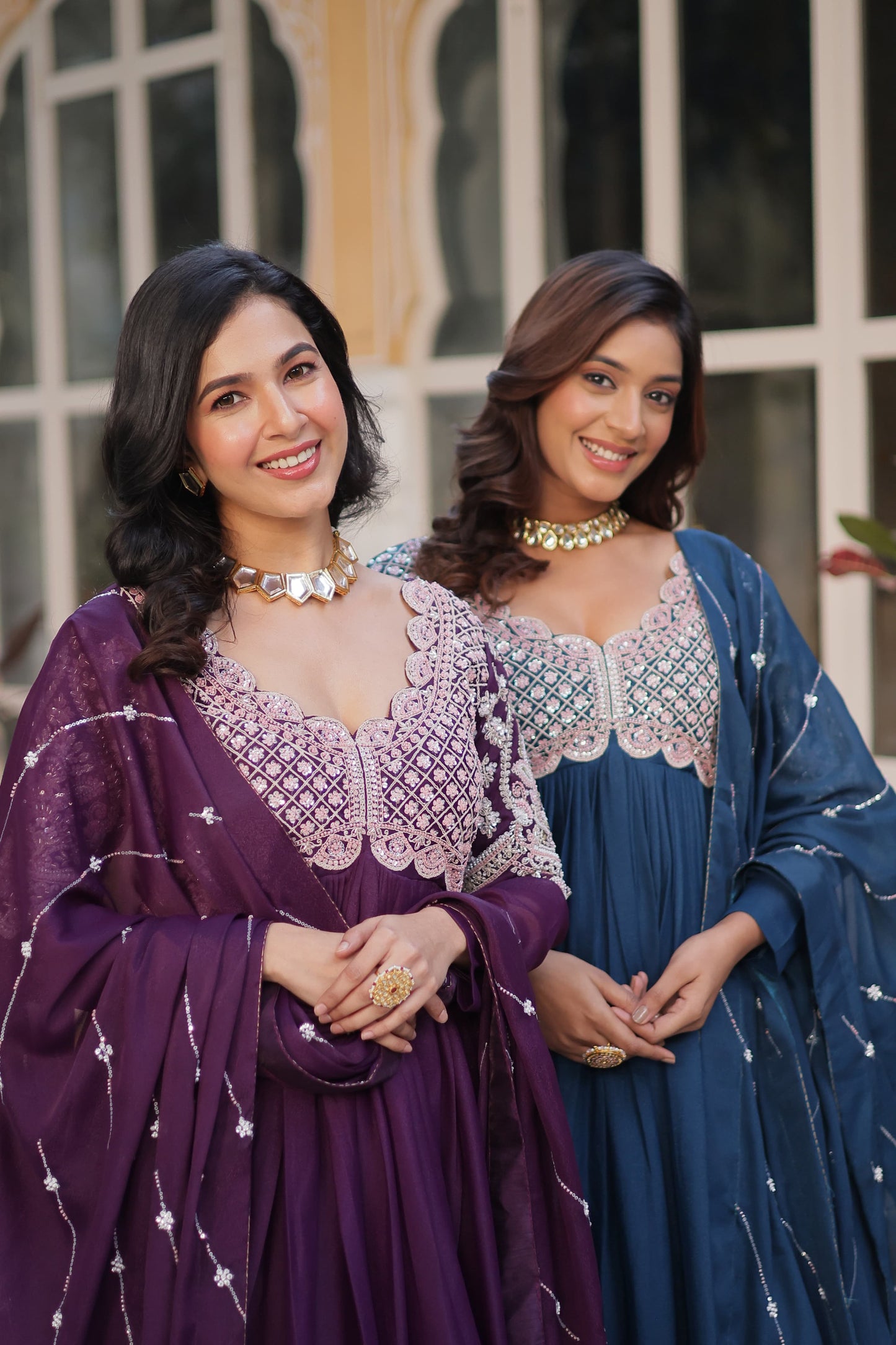 Rama Color Star Georgette With Sequins Work Gown With Dupttta