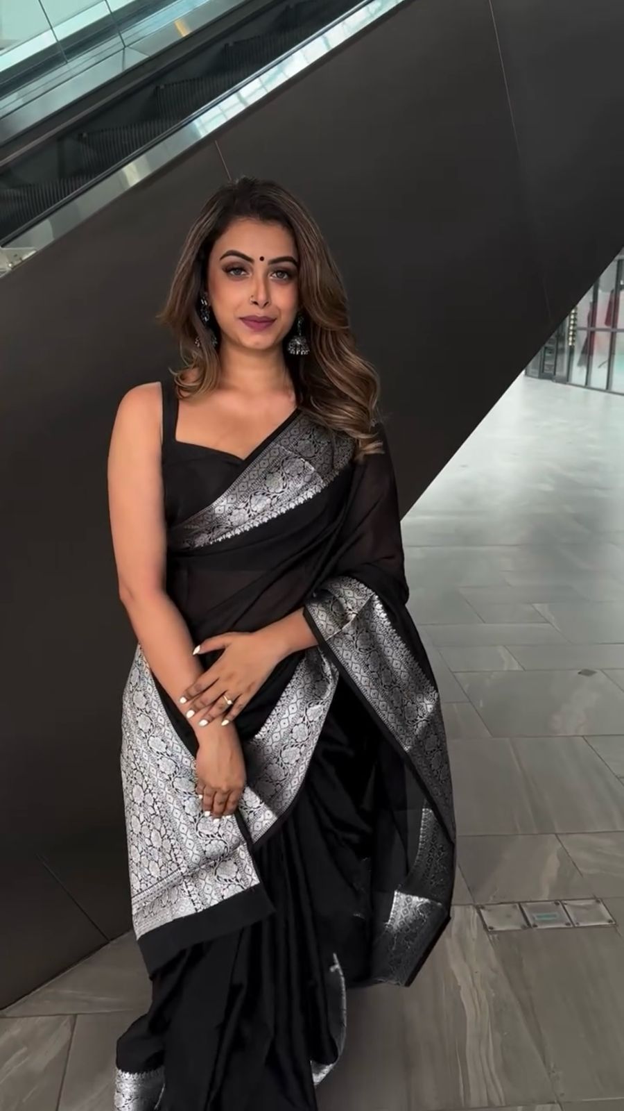 Gorgeous Black Kota Silk Jacquard Work Saree