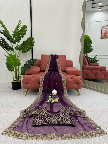 Wine Heavy Organza Silk