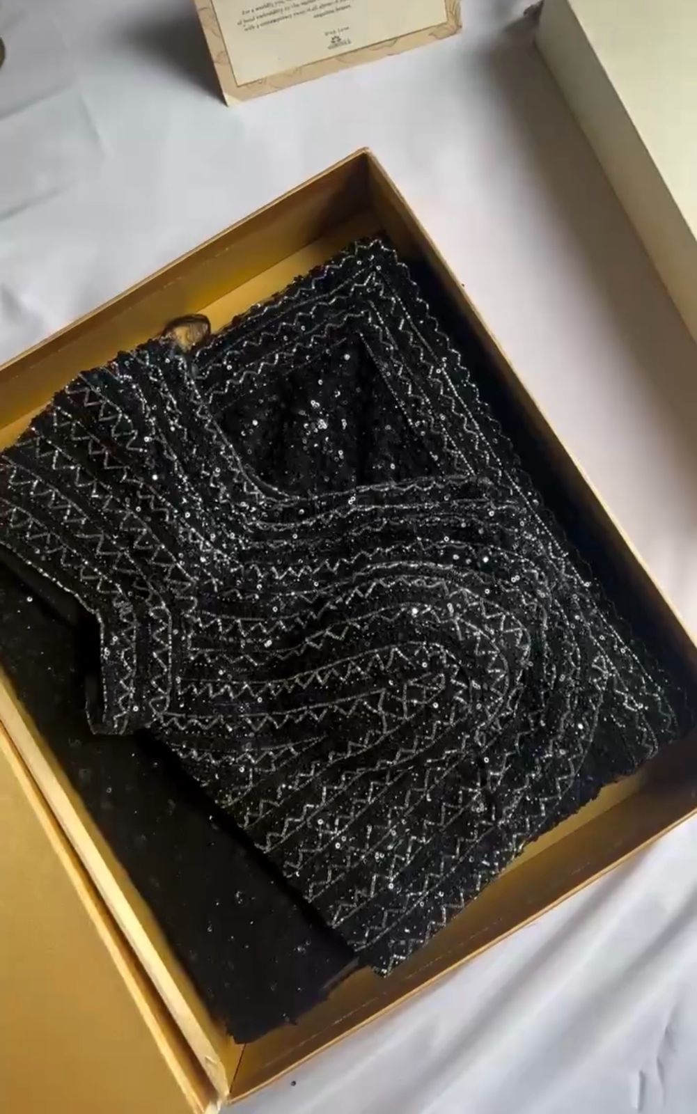 Black Soft Net With Sequence Work Saree