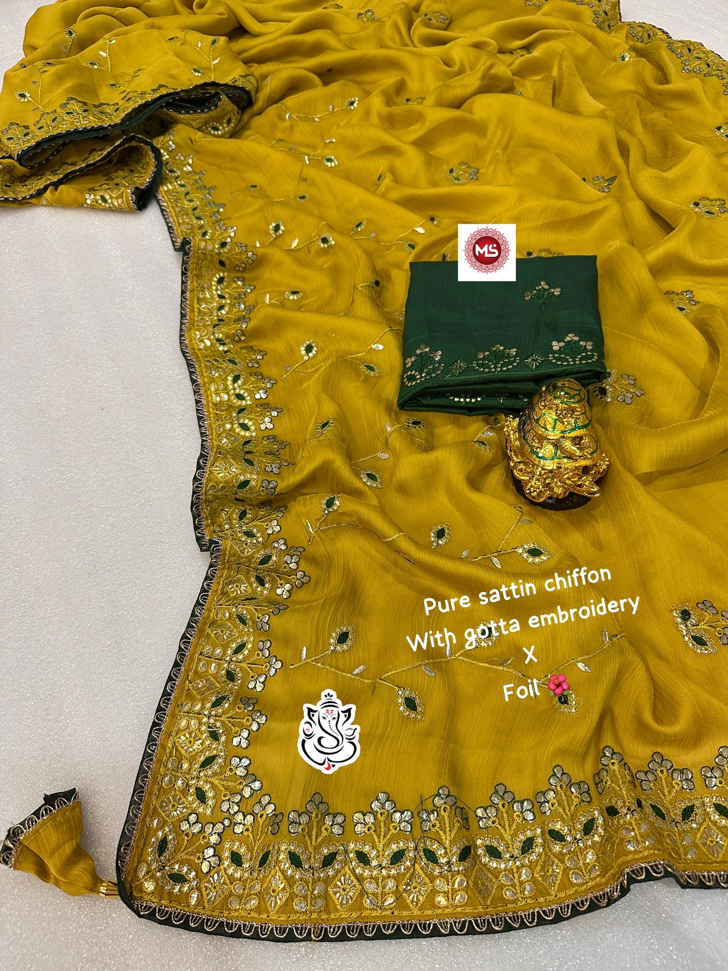 Soft Lightweight Pure Satin Chiffon Saree