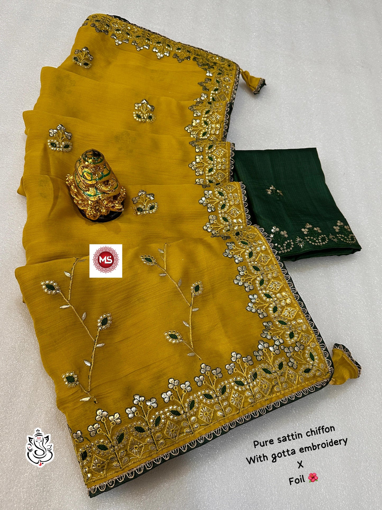 Soft Lightweight Pure Satin Chiffon Saree