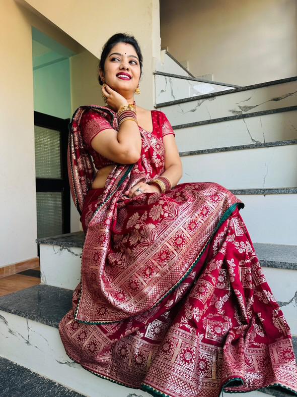 Pure Soft Kolkata Ajrakh Viscose Patola Silk  Saree