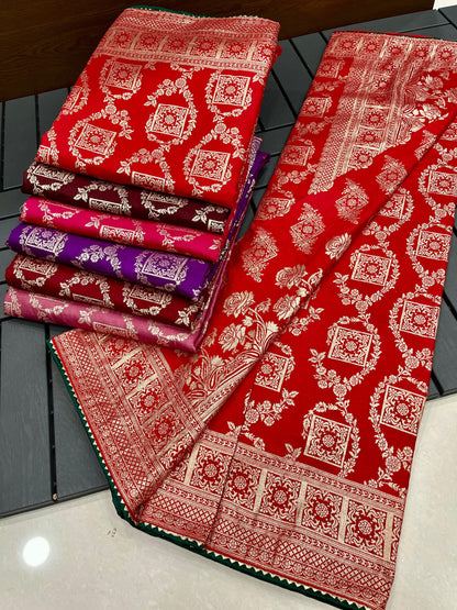 Pure Soft Kolkata Ajrakh Viscose Patola Silk  Saree