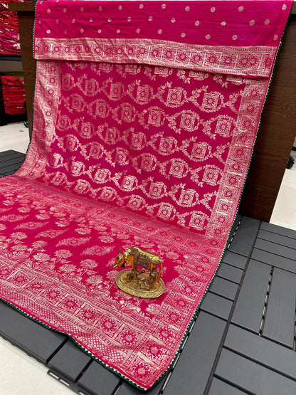 Pure Soft Kolkata Ajrakh Viscose Patola Silk  Saree