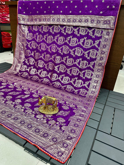 Pure Soft Kolkata Ajrakh Viscose Patola Silk  Saree