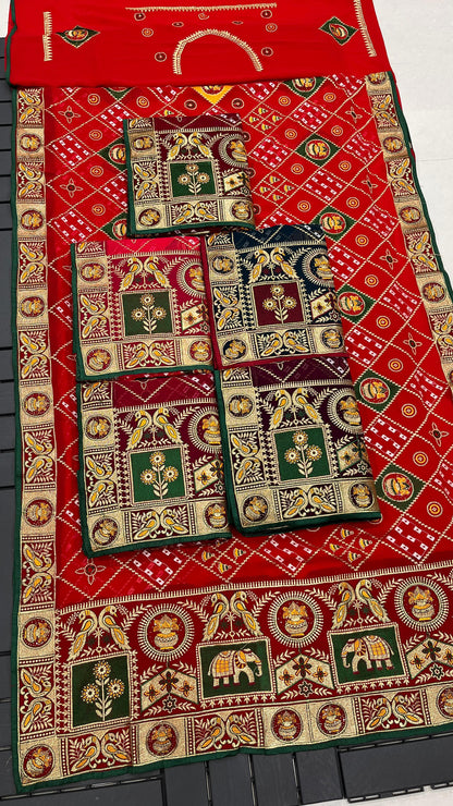 Pure Georgette with Heavy Thread Zari Work Saree