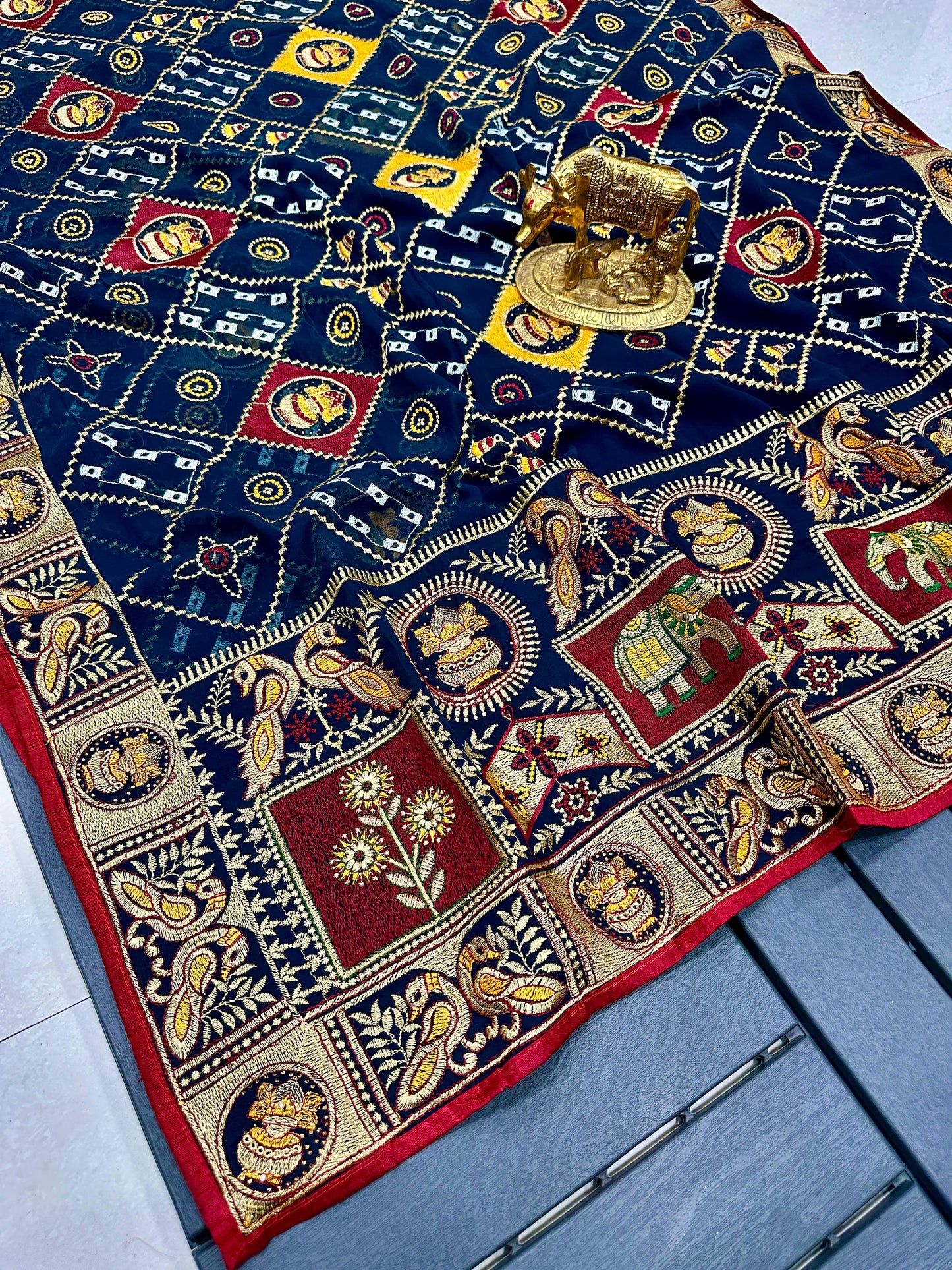 Pure Georgette with Heavy Thread Zari Work Saree