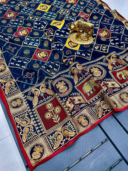 Pure Georgette with Heavy Thread Zari Work Saree