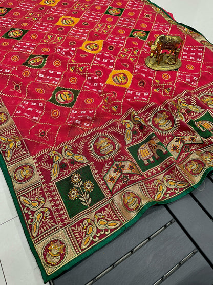 Pure Georgette with Heavy Thread Zari Work Saree