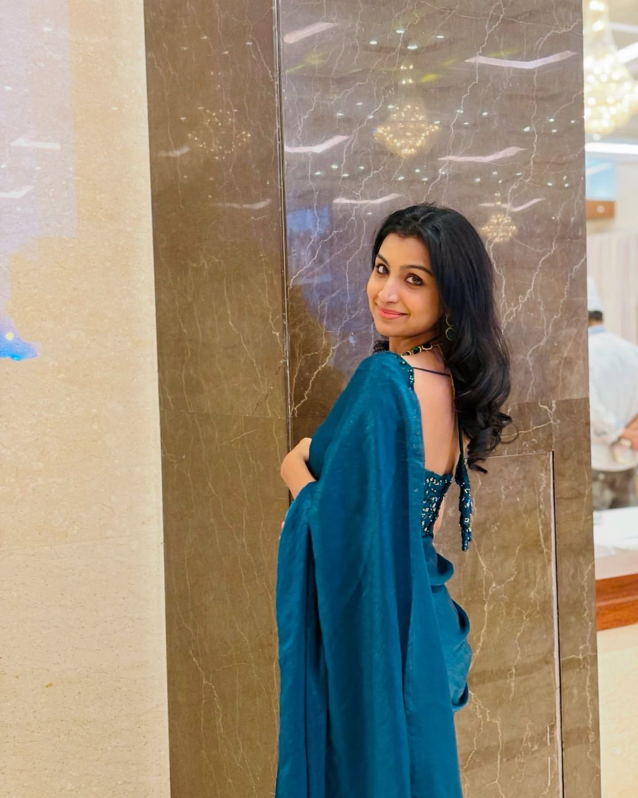 Rama Blue Pure Space Silk Occasion PartyWear Saree