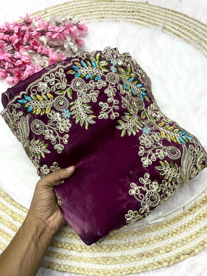 Soft Jimmy Cho Coding & Sequins Work Saree