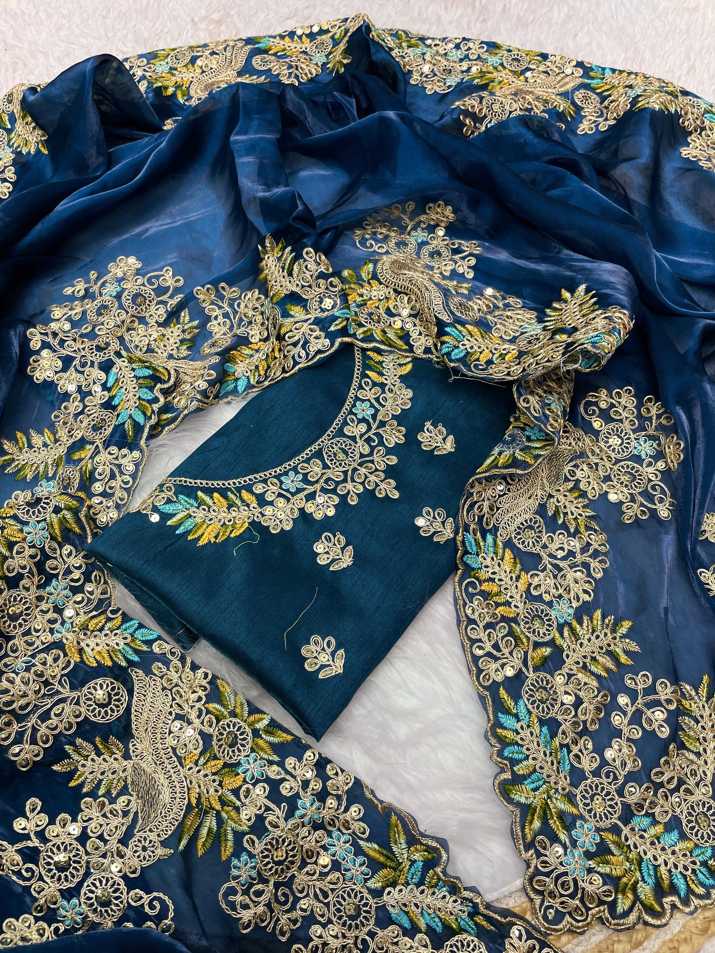 Soft Jimmy Cho Coding & Sequins Work Saree