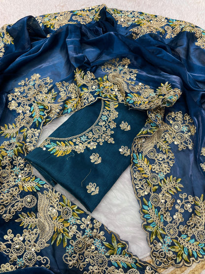 Soft Jimmy Cho Coding & Sequins Work Saree