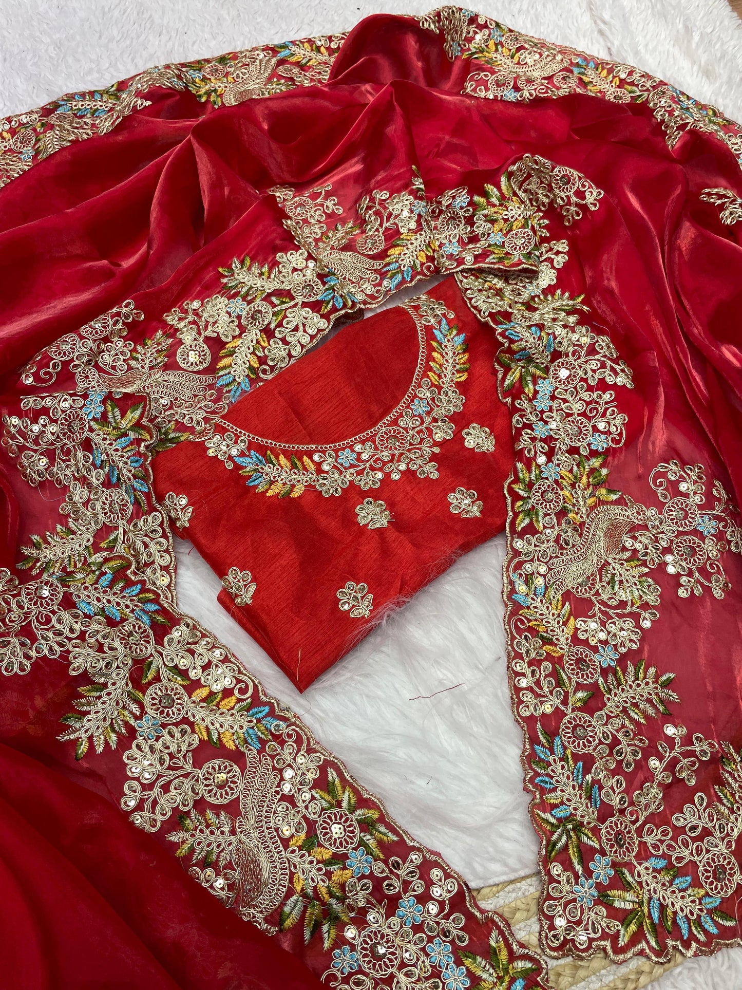 Soft Jimmy Cho Coding & Sequins Work Saree