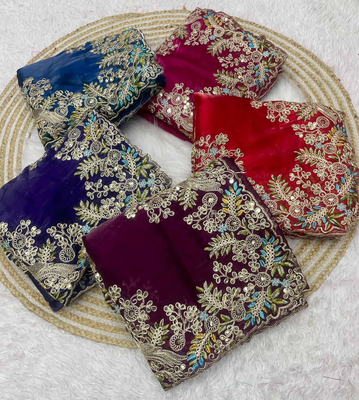 Soft Jimmy Cho Coding & Sequins Work Saree