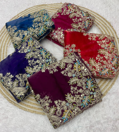 Soft Jimmy Cho Coding & Sequins Work Saree