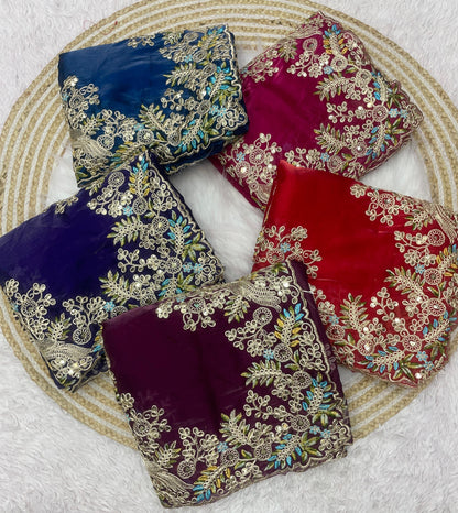 Soft Jimmy Cho Coding & Sequins Work Saree