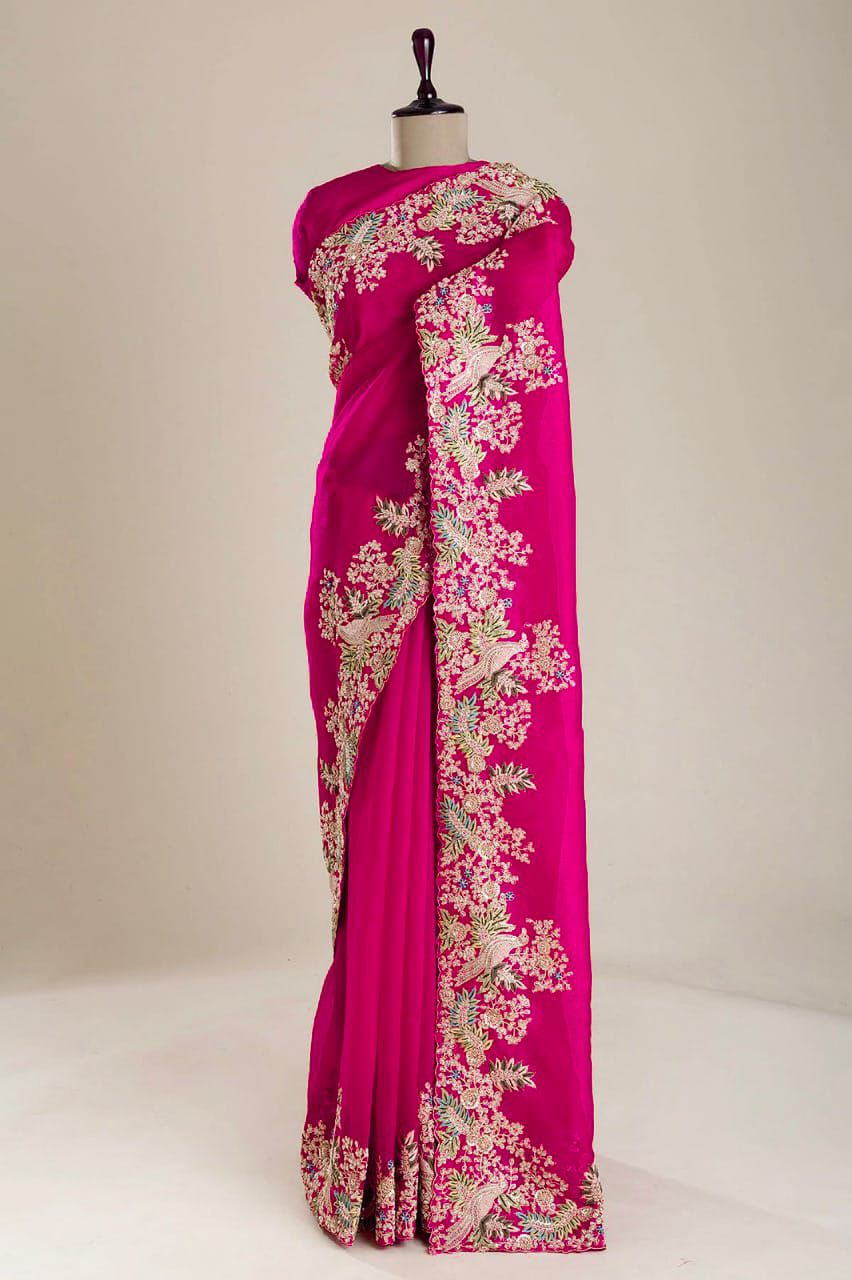 Soft Jimmy Cho Coding & Sequins Work Saree