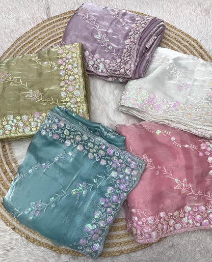 Zimmy Choo Satin With Aarco Border Saree