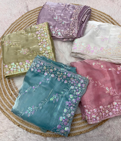 Zimmy Choo Satin With Aarco Border Saree