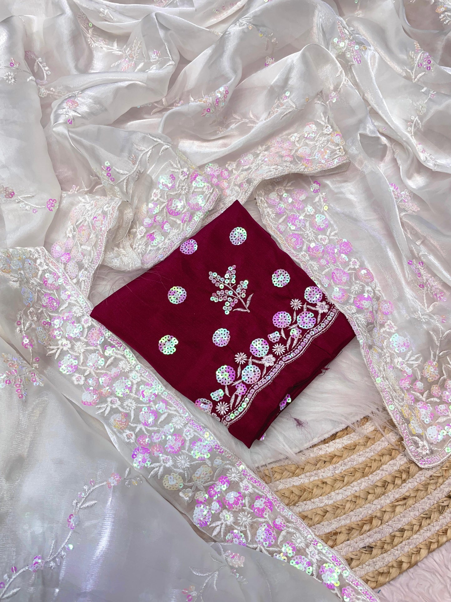 Zimmy Choo Satin With Aarco Border Saree