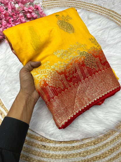 Dola Silk with Hand Dyeing Saree